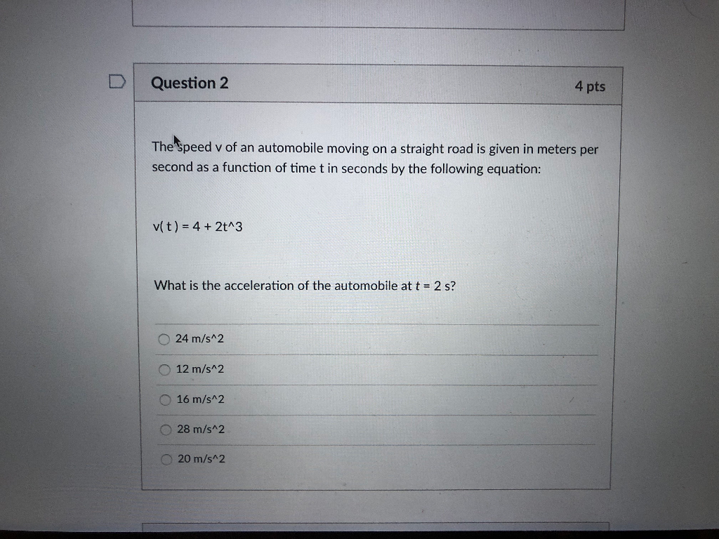 Solved Question 1 4 Pts A Particle Moves On A Straight Li Chegg Com