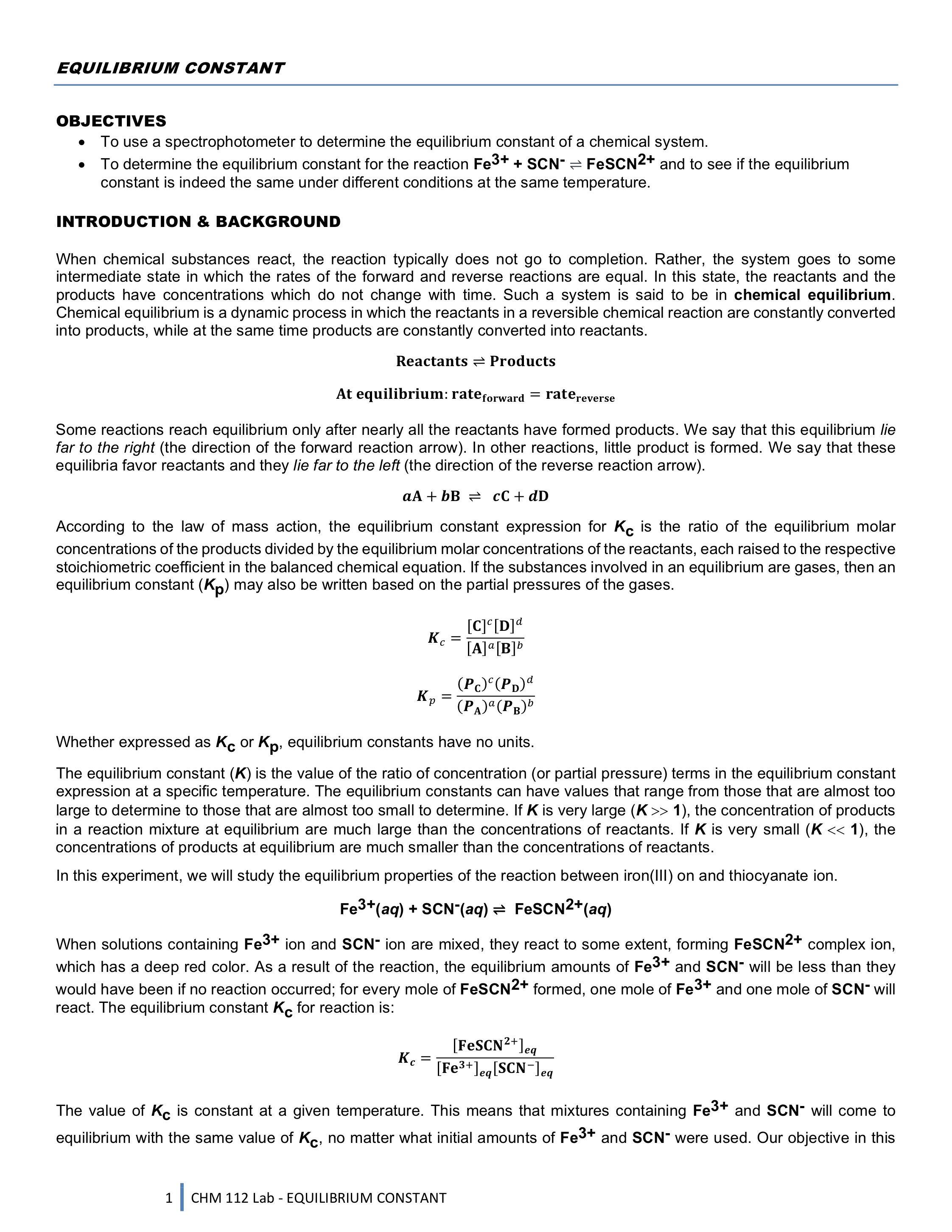 OBJECTIVES - To use a spectrophotometer to determine | Chegg.com