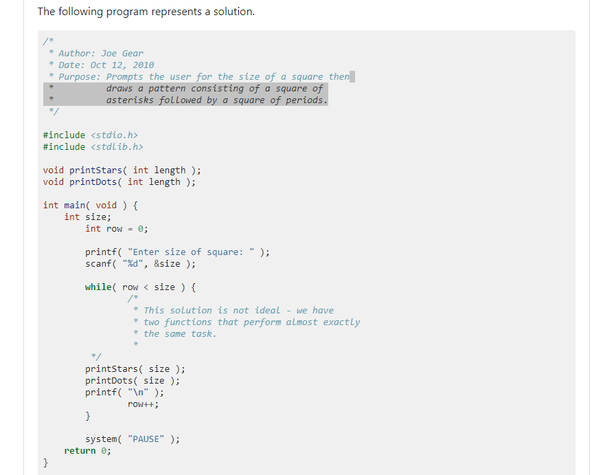 Solved Suppose that we want to print the following pattern | Chegg.com