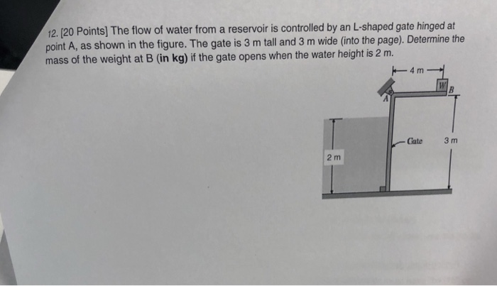Solved 12. 20 Points] The flow of water from a reservoir is | Chegg.com