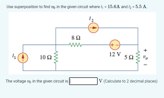 Solved Use superposition to find v0 in the given circuit | Chegg.com