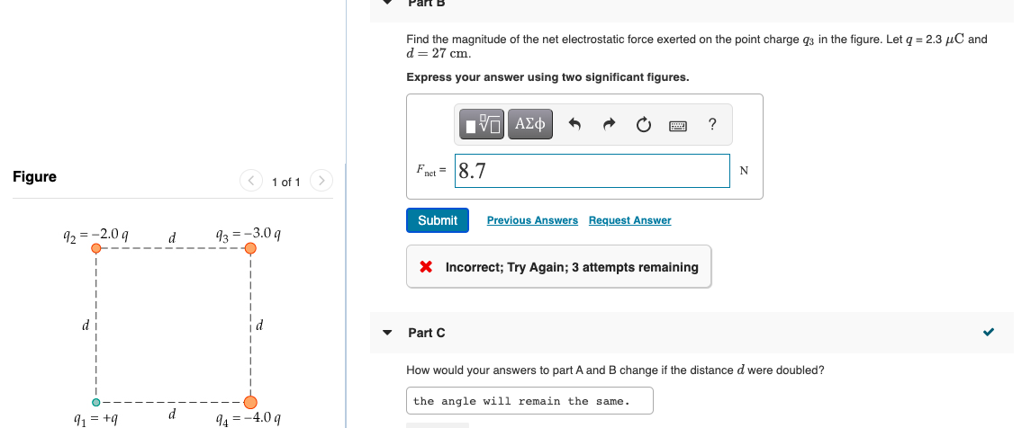 Solved Find The Magnitude Of The Net Electrostatic Force | Chegg.com