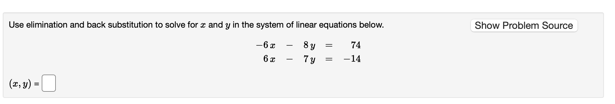 Solved Use elimination and back substitution to solve for x | Chegg.com