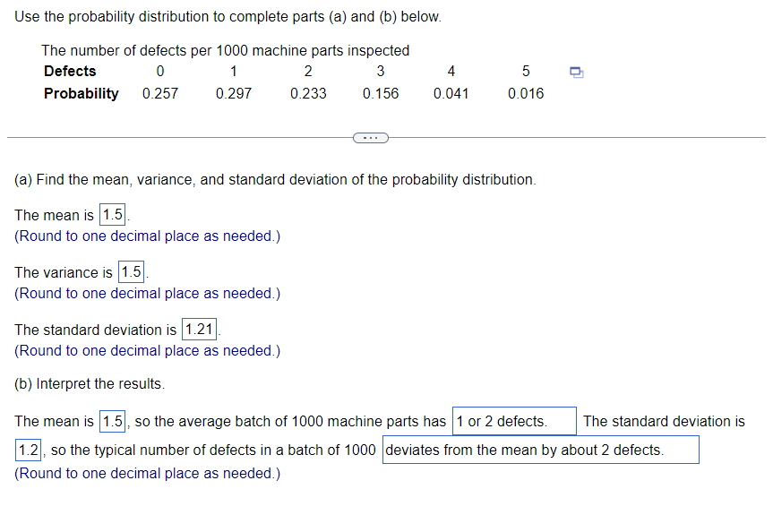 Solved Use The Probability Distribution To Complete Parts | Chegg.com