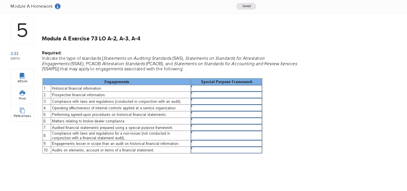 Solved Module A Homework i Saved 5 Module A Exercise 73 LO | Chegg.com