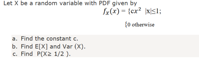 Solved Let X be a random variable with PDF given by a. Find | Chegg.com