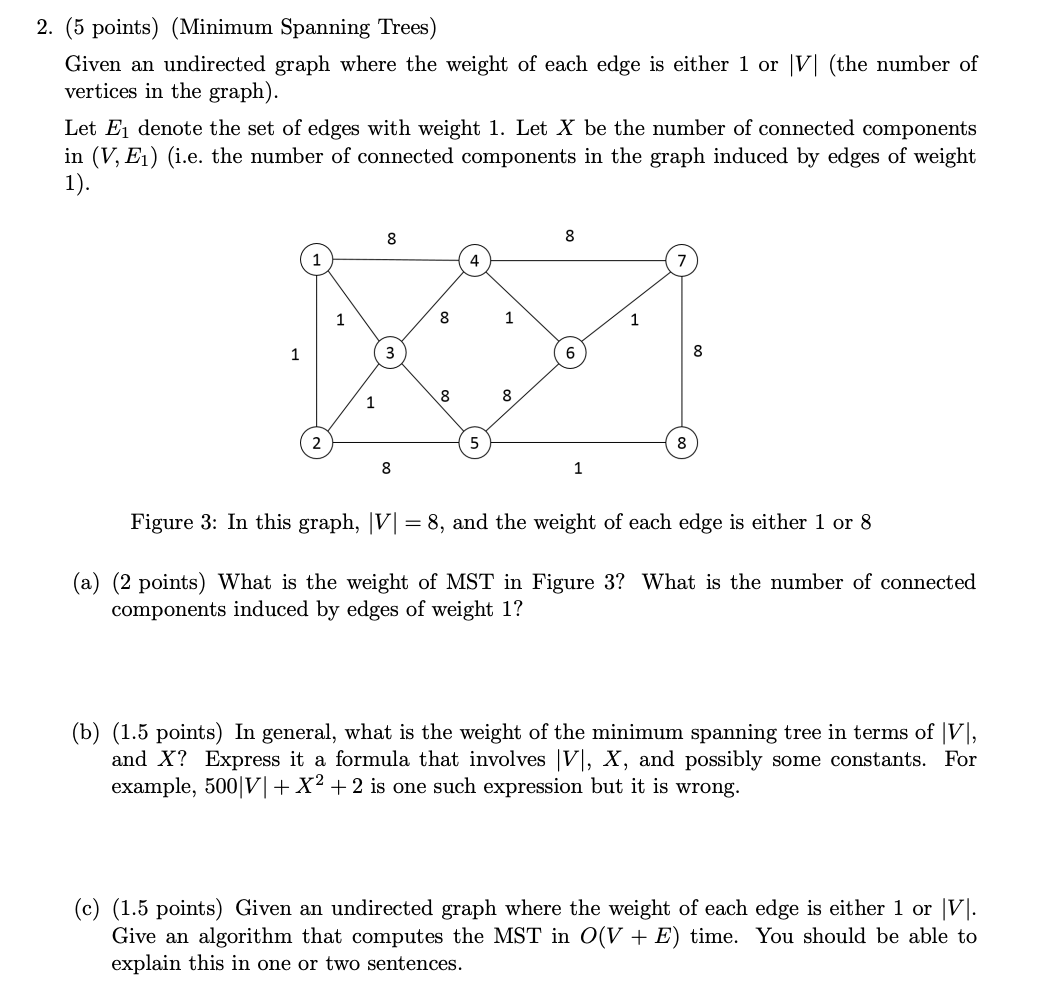 2. (5 points) (Minimum Spanning Trees) Given an | Chegg.com