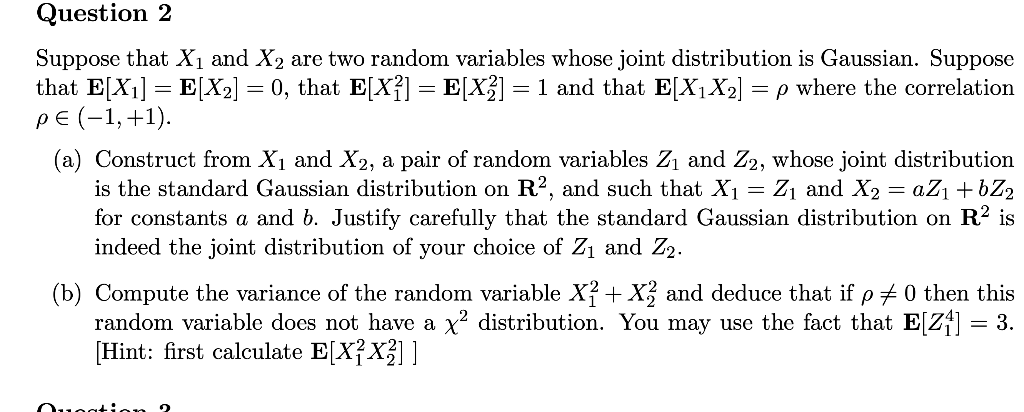 Solved Question 2 Suppose that X1 and X2 are two random | Chegg.com