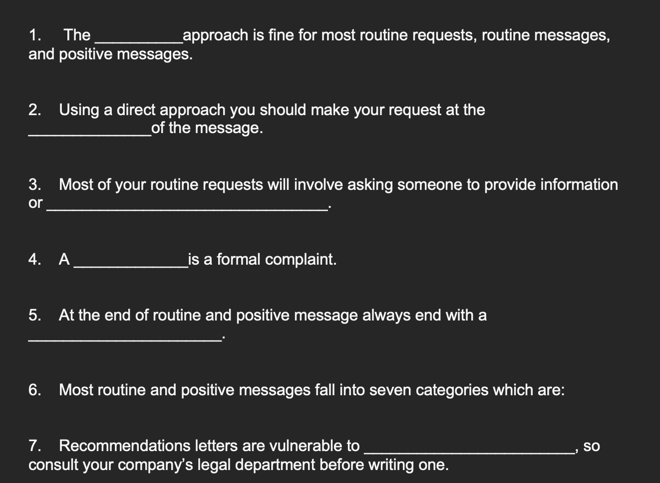 Solved 1. The approach is fine for most routine requests, | Chegg.com