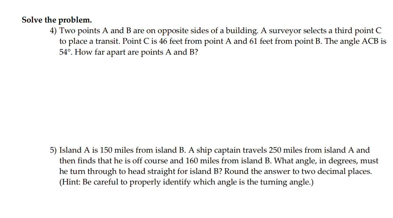 Solved Solve the problem. 4) Two points A and B are on | Chegg.com
