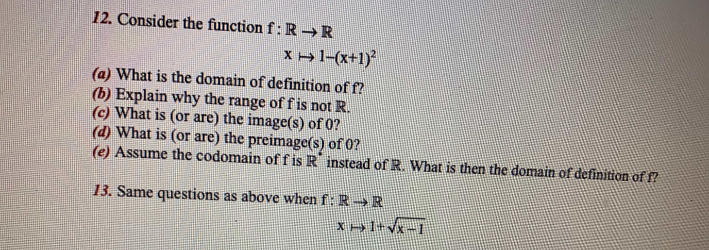Solved Functions / Images / Domain of Definition { Discrete | Chegg.com