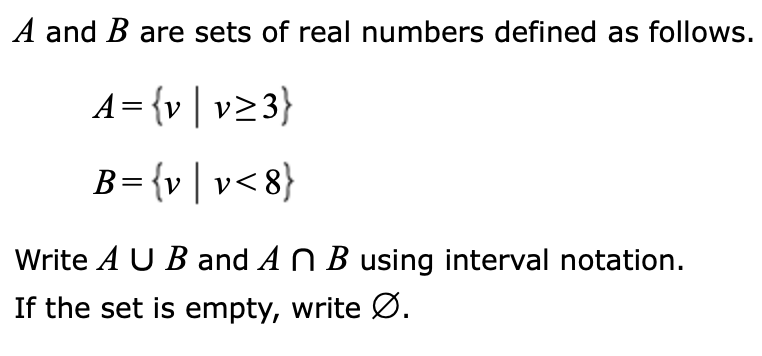 Solved A And B Are Sets Of Real Numbers Defined As Follows. | Chegg.com