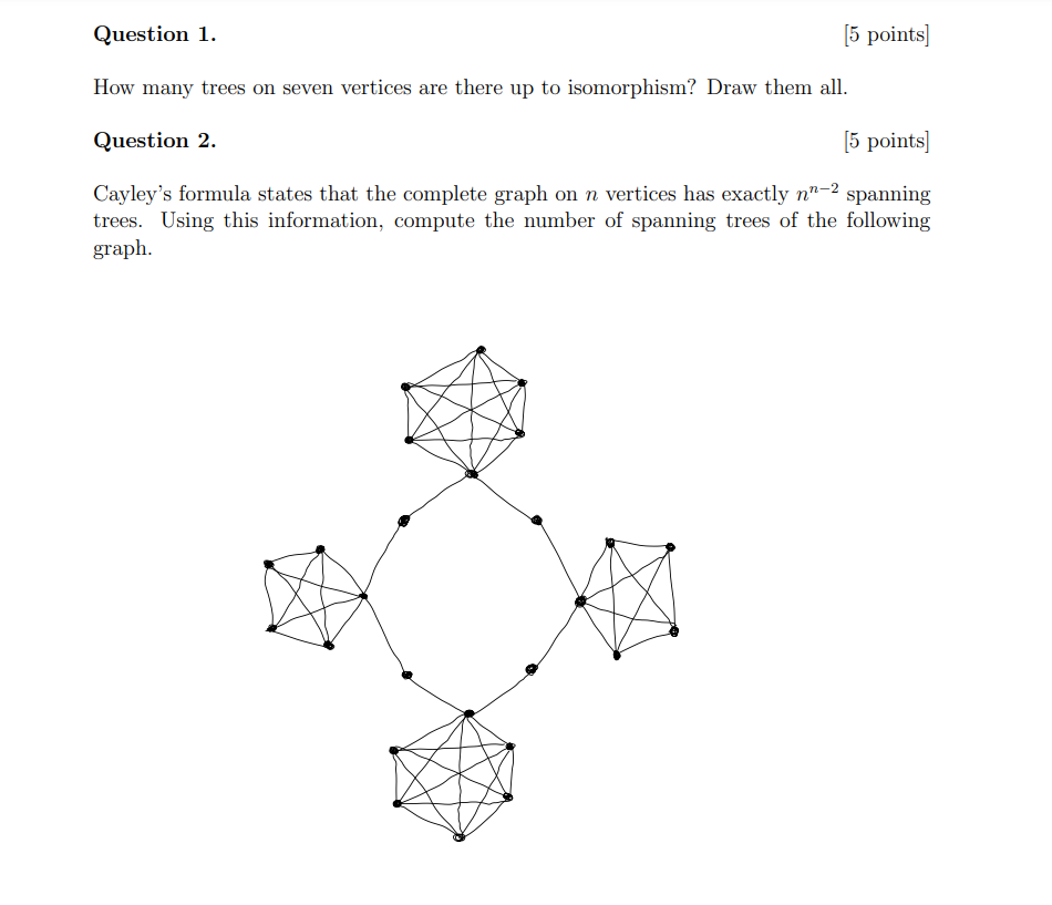 Solved How many trees on seven vertices are there up to | Chegg.com