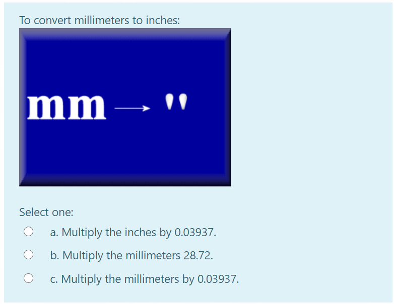 Converting Millimetre (mm) to Inches () - Metric To Imperial