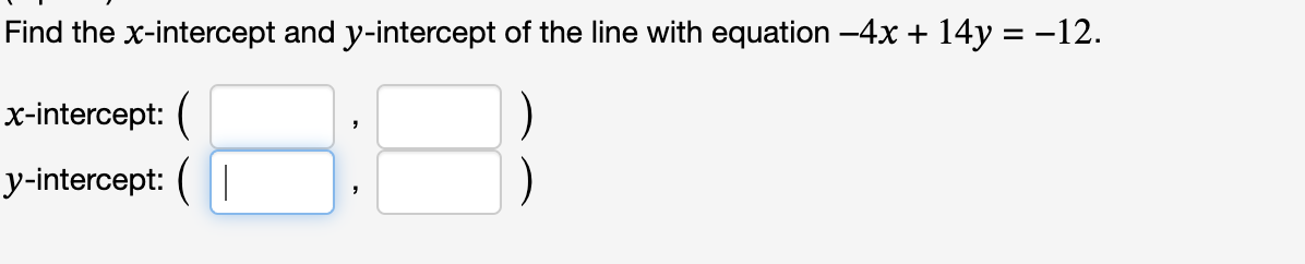 find x intercept of the line 2x 14 0