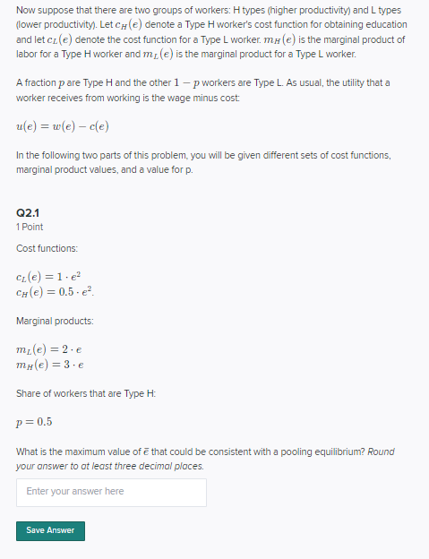 Solved Now suppose that there are two groups of workers: H | Chegg.com