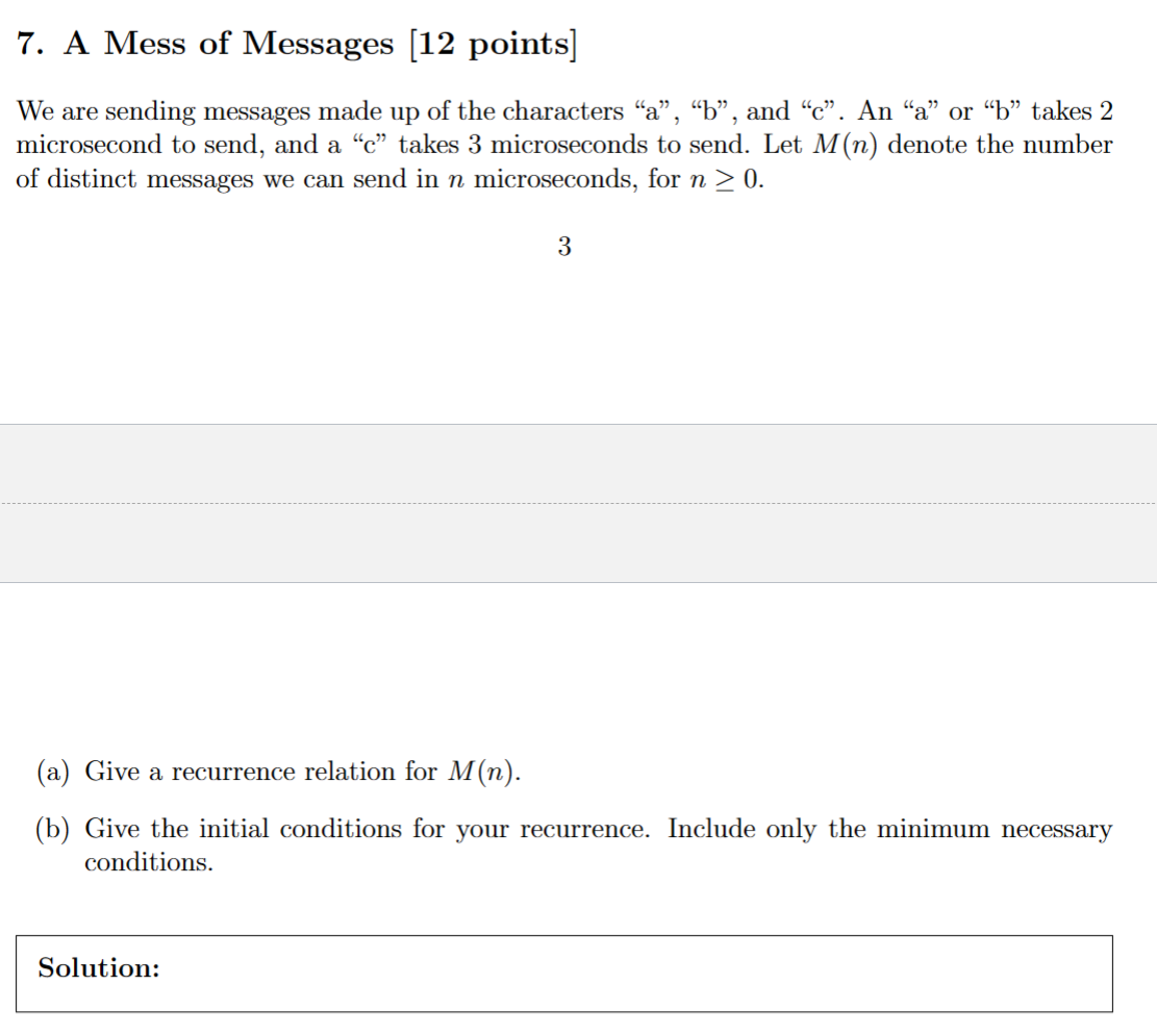 Solved We Are Sending Messages Made Up Of The Characters | Chegg.com