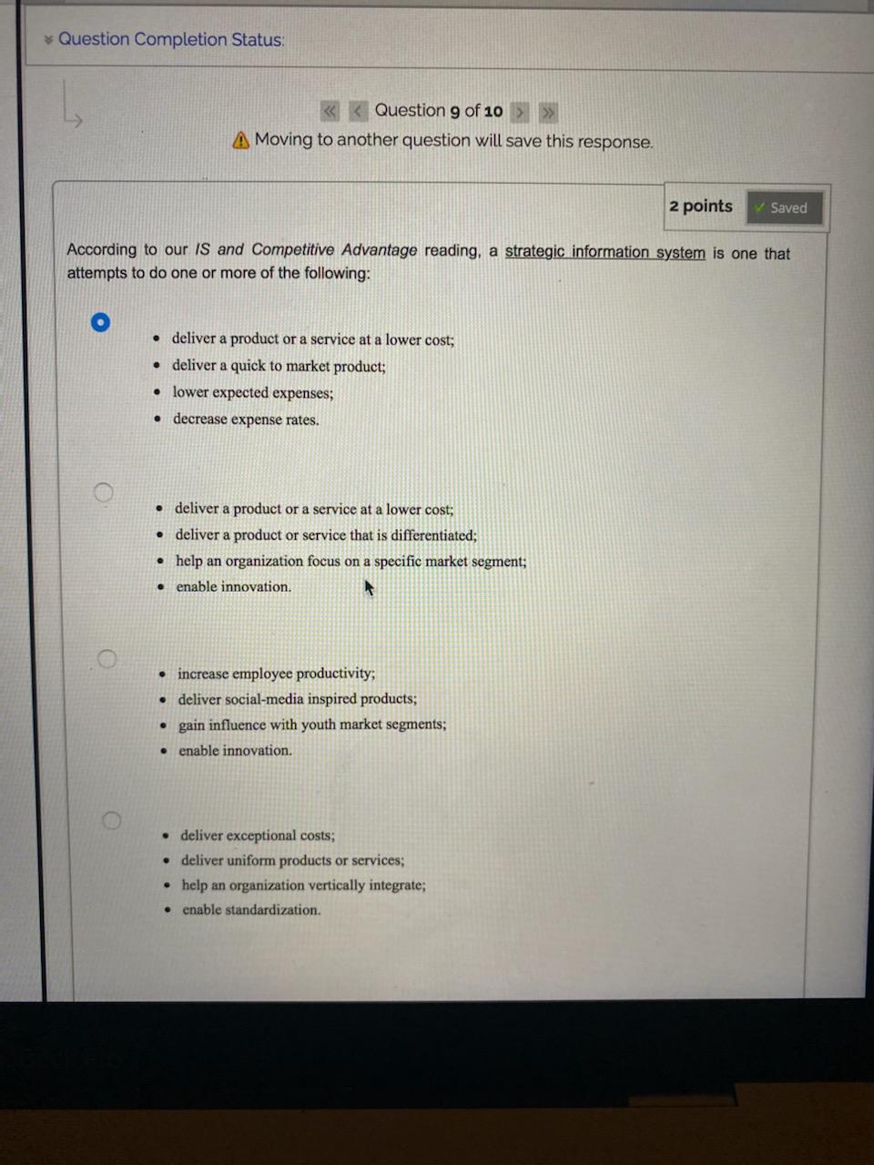 Solved * Question Completion Status: Question 9 of 10 > >> A | Chegg.com
