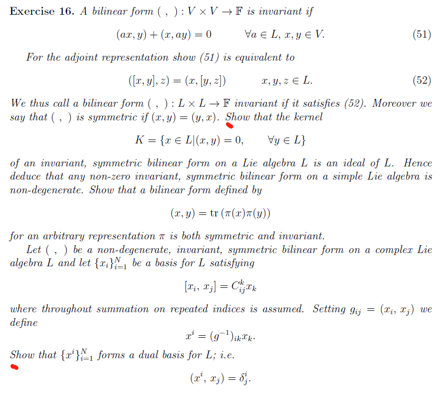 Solved Exercise 16. A bilinear form (, )V XV +F is