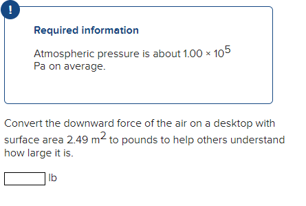 Solved ! Required information Atmospheric pressure is about | Chegg.com