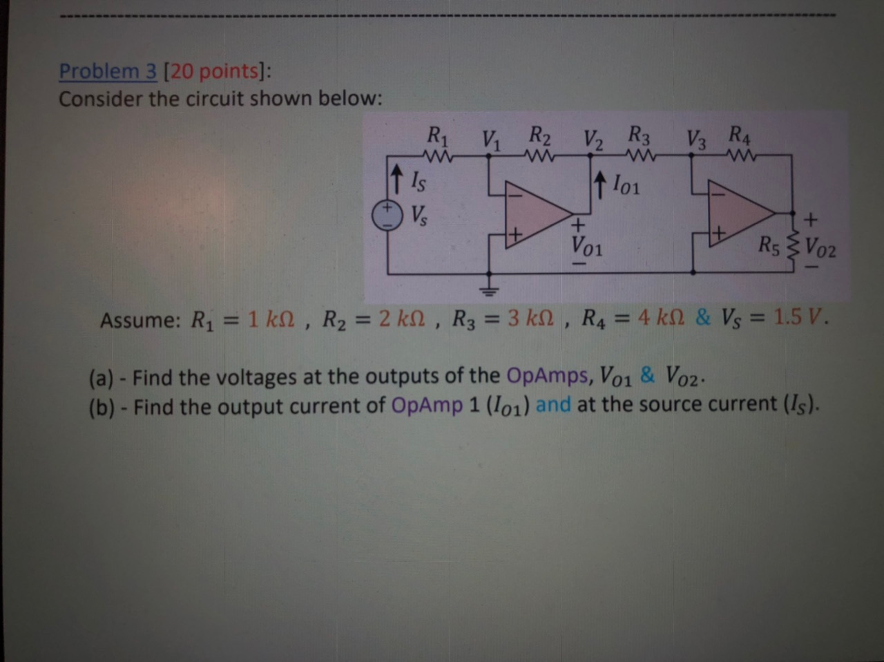 Solved Problem 3 [20 points]: Consider the circuit shown | Chegg.com