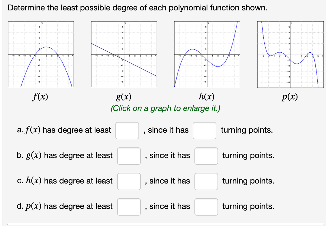 Solved Determine the least possible degree of each | Chegg.com