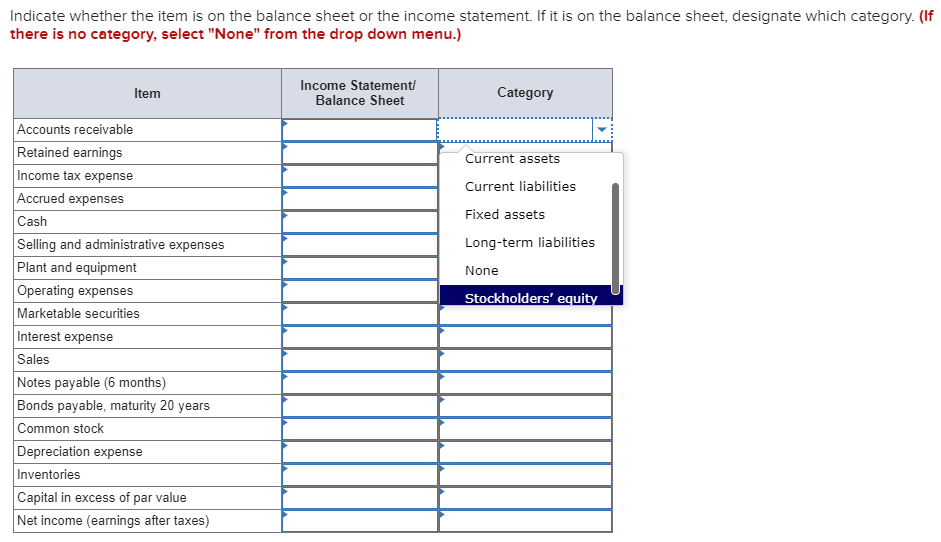 Other Name For Balance Sheet Item