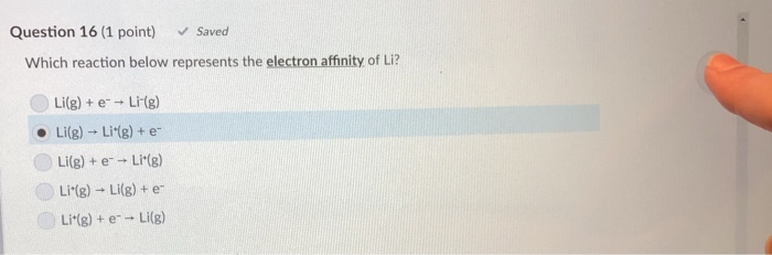 Solved Question 16 1 Point Saved Which Reaction Below Chegg Hot Sex