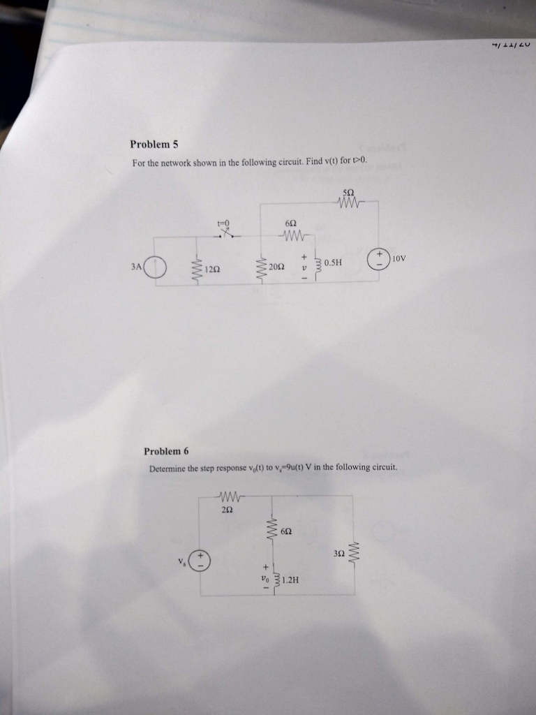 Solved Problem 1 The switch in the circuit has been in | Chegg.com