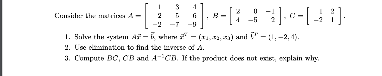 Solved Consider The Matrices | Chegg.com