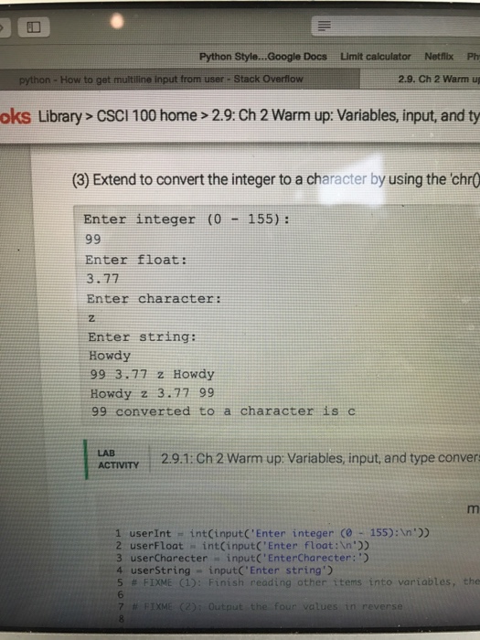 Solved Run your program input values in thet second box. | Chegg.com