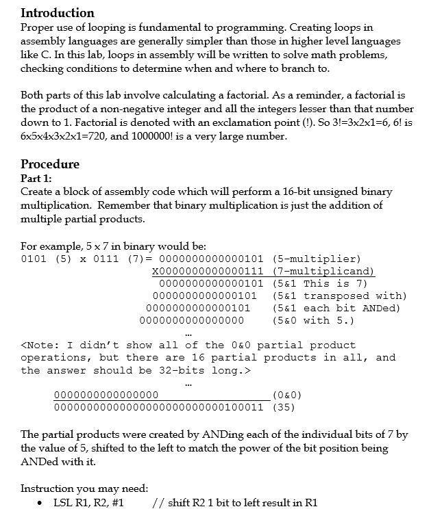 Introduction Proper use of looping is fundamental to | Chegg.com