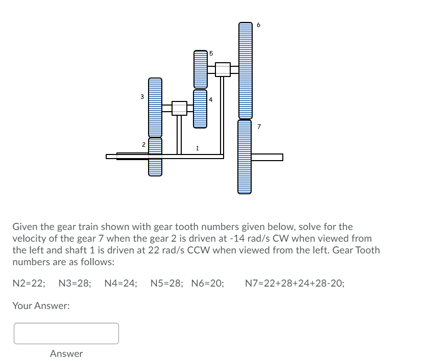 Solved 3 7 2 Given The Gear Train Shown With Gear Tooth | Chegg.com