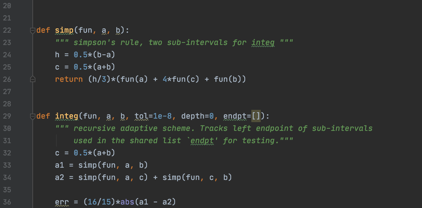 Q2 (un-recursion). Implement the adaptive integration | Chegg.com