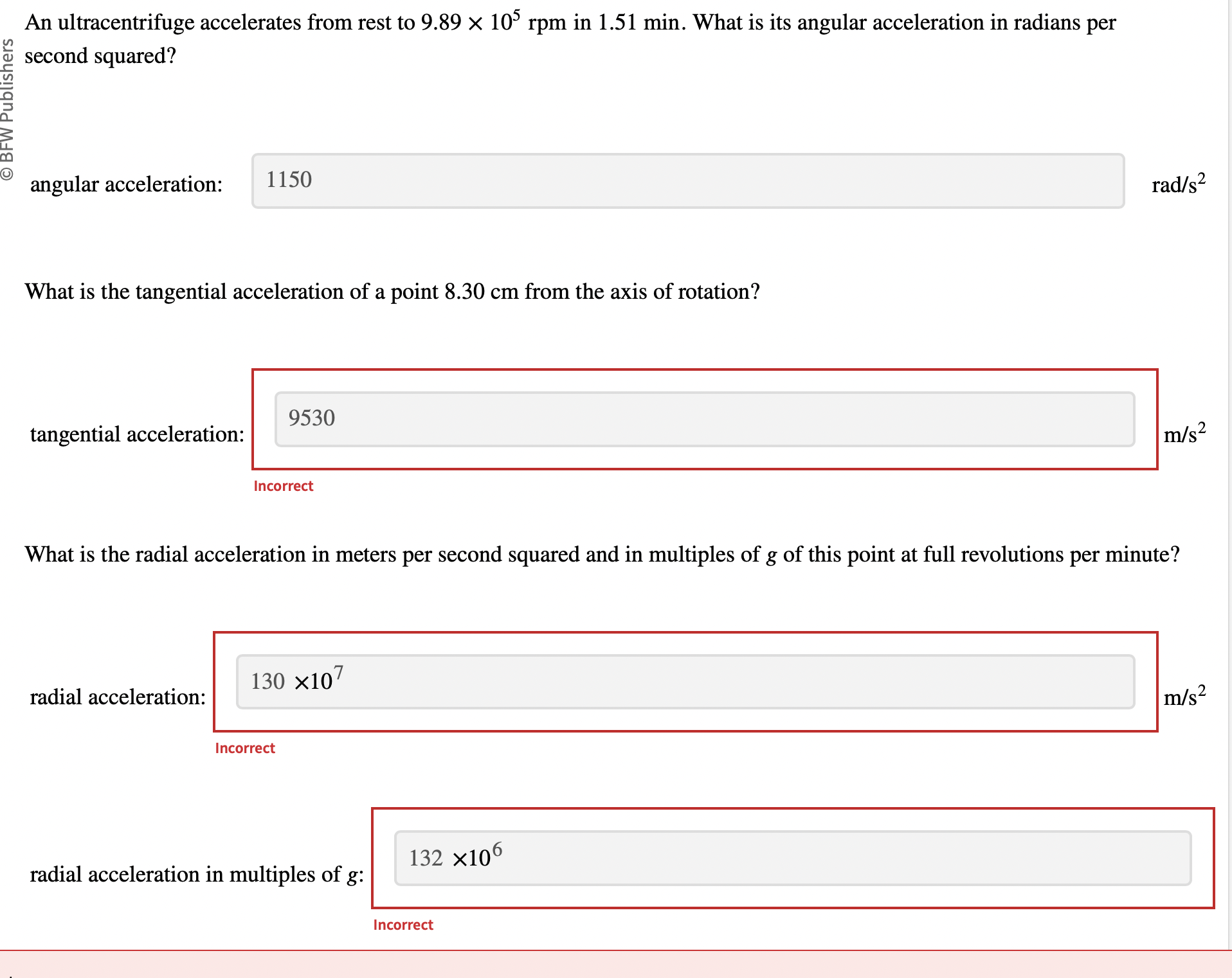 Solved An ultracentrifuge accelerates from rest to 9.89×105