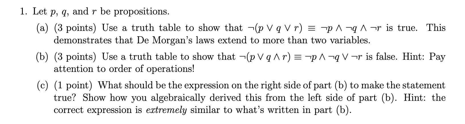 Solved 1 ﻿let P ﻿q ﻿and R Be Propositions A 3