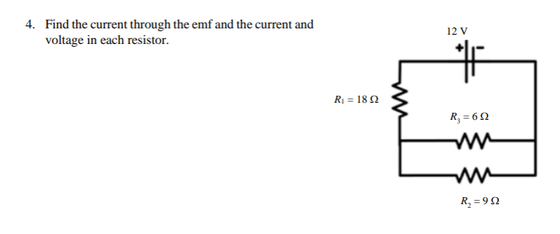 Solved 4. Find the current through the emf and the current | Chegg.com