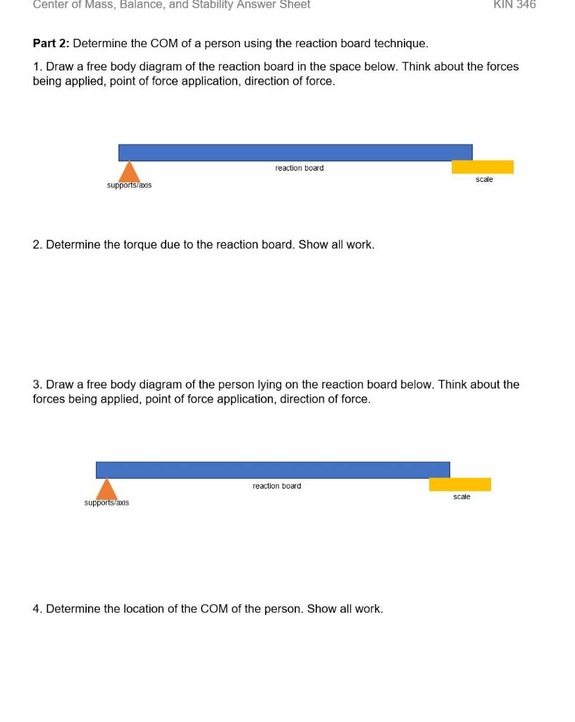 Solved Part 1: Understand the concept of center of mass, | Chegg.com