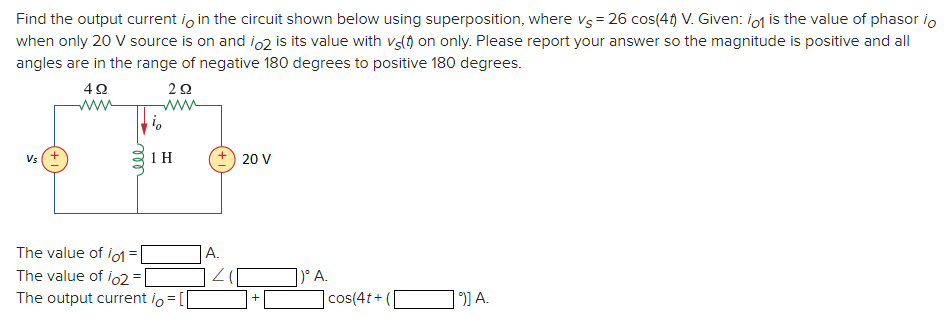 Solved Find the output current io in the circuit shown below | Chegg.com