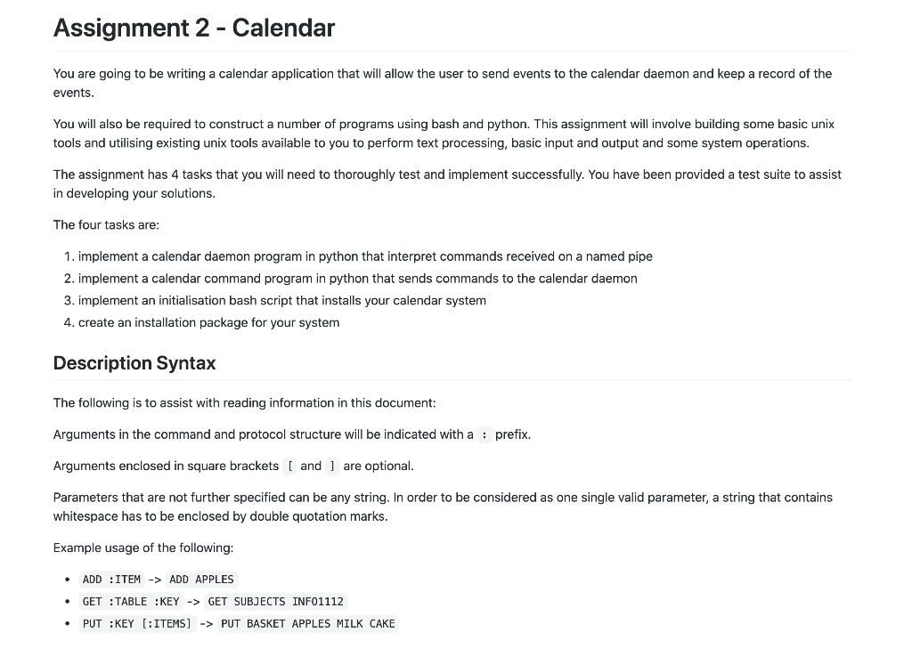 Assignment 2 Calendar You Are Going To Be Writing A Chegg Com