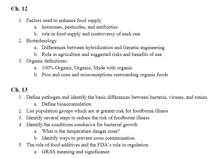 Solved Ch. 12Factors used to enhance food supplya. | Chegg.com