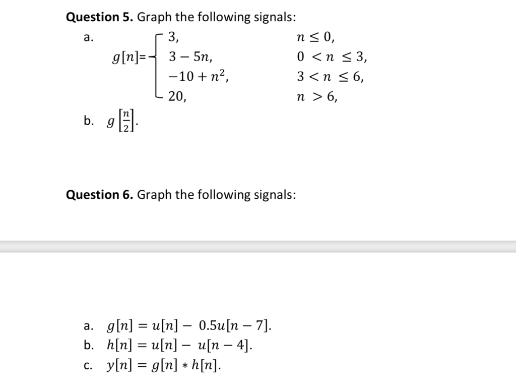 Solved A Question 5 Graph The Following Signals R3 N 3 Chegg Com