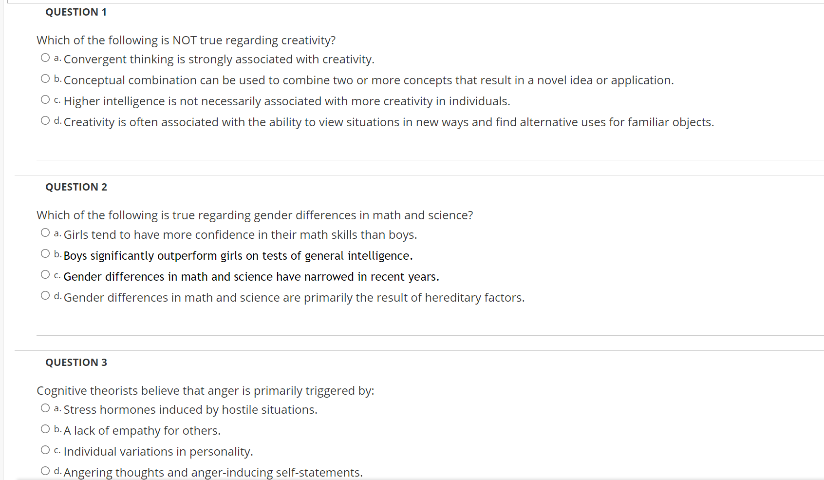 Solved QUESTION 1 Which of the following is NOT true | Chegg.com