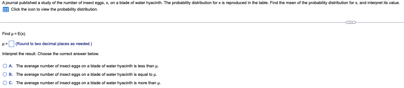 Solved Click the icon to view the probability distribution. | Chegg.com