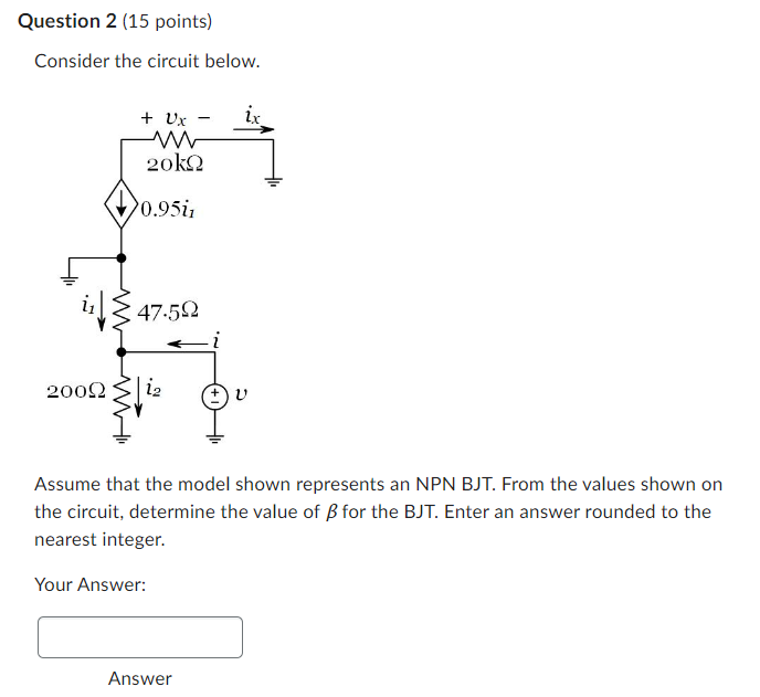 Solved Consider The Circuit Below. Assume That The Model | Chegg.com