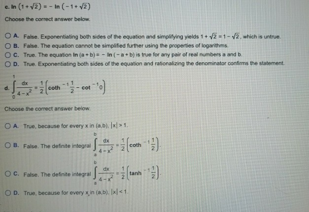 Solved Determine Whether The Following Statements Are True | Chegg.com