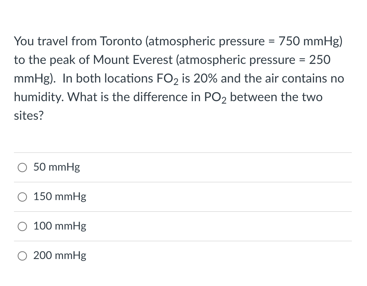 Solved = You travel from Toronto (atmospheric pressure =