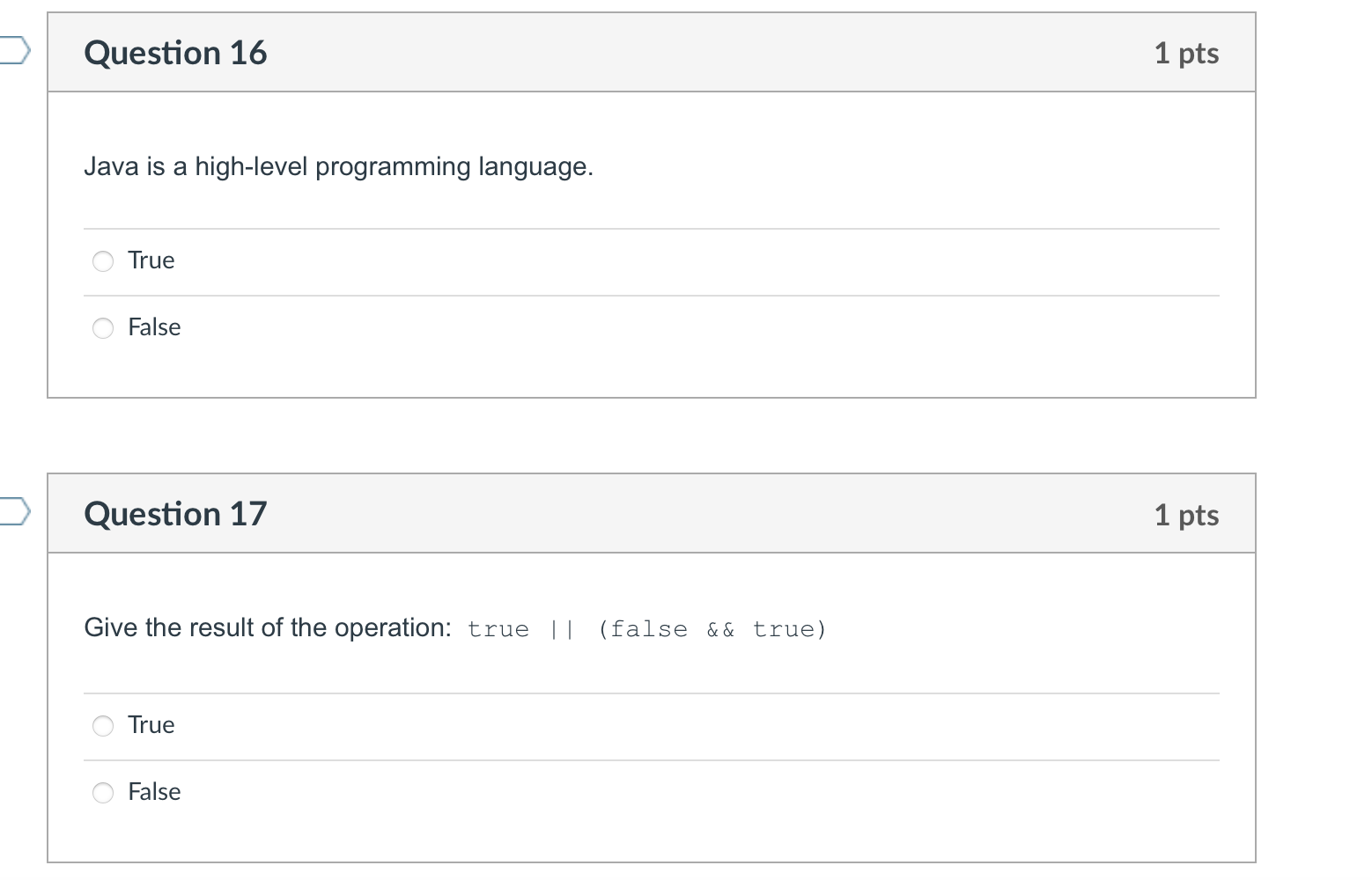 Solved Question 16 1 pts Java is a high-level programming | Chegg.com