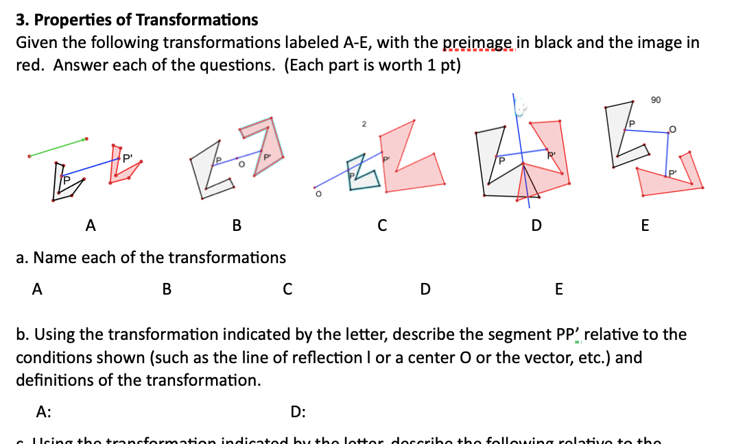 Solved 3. Properties Of Transformations Given The Following | Chegg.com