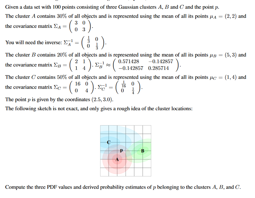 Given a data set with 100 points consisting of three | Chegg.com